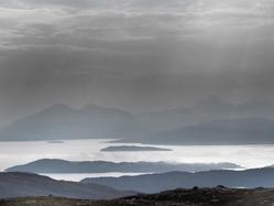 Blick vom Bealach na Bà zur Insel Skye